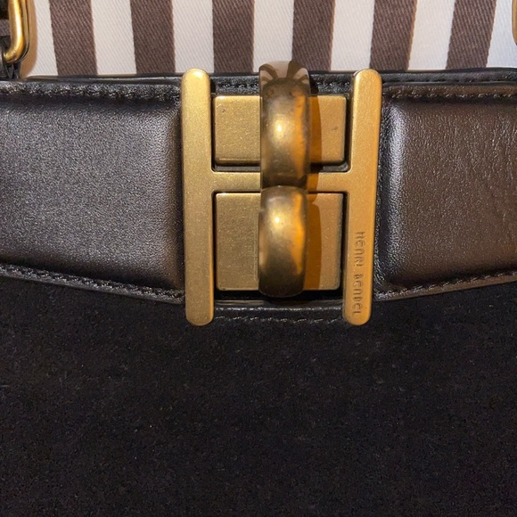 Pre Owned Henri Bendel Black Suede Satchel - Picture 2 of 6